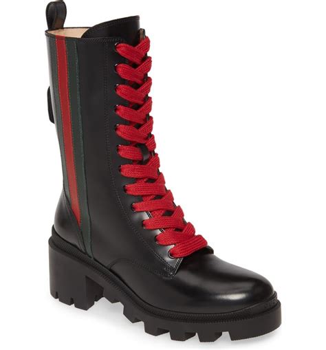 womens black gucci boots|Gucci black combat boots.